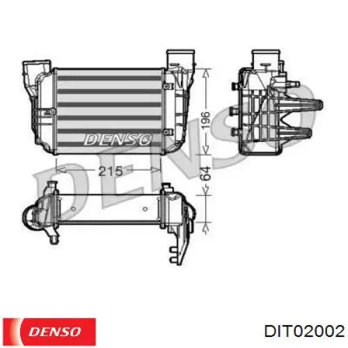 Радиатор интеркуллера Denso DIT02002