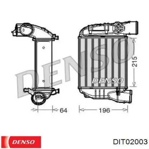 Радиатор интеркуллера Denso DIT02003