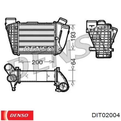 Радиатор интеркуллера Denso DIT02004