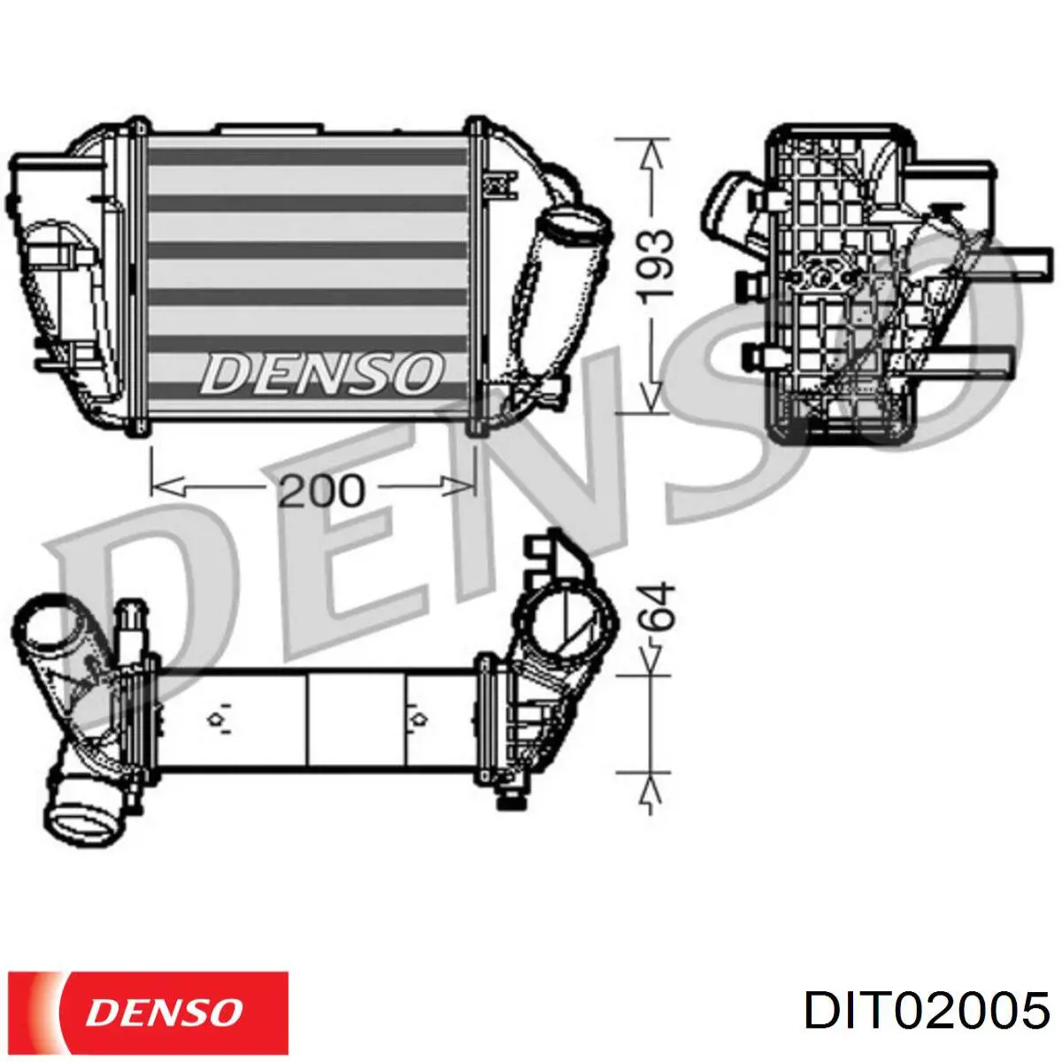 Радиатор интеркуллера Denso DIT02005