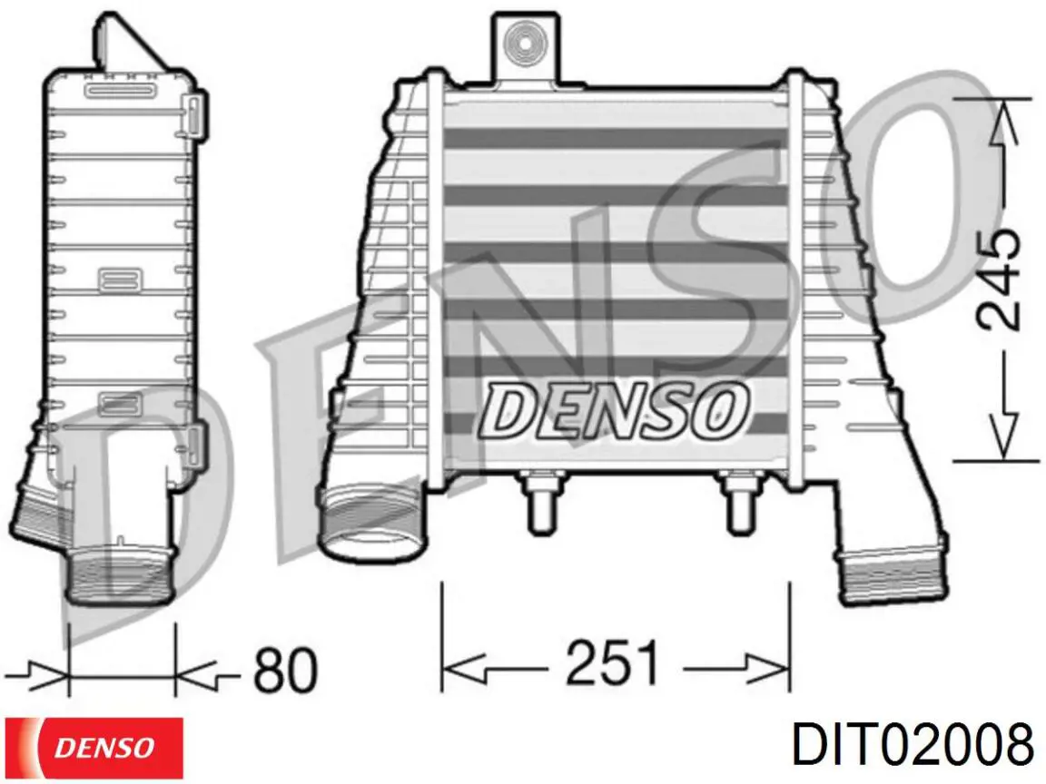 Радиатор интеркуллера DENSO DIT02008