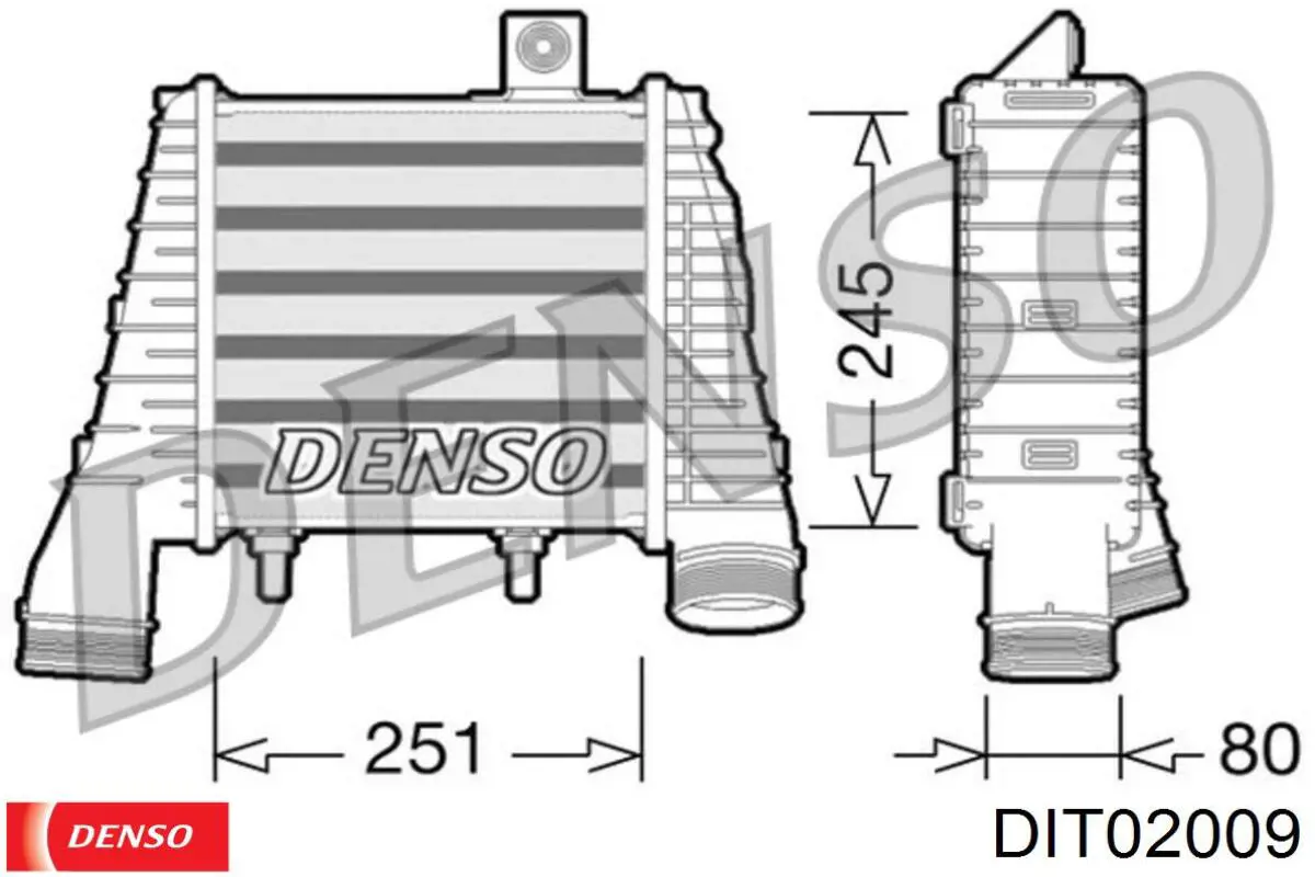 Радиатор интеркуллера DENSO DIT02009