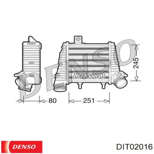 Интеркулер DIT02016 Denso