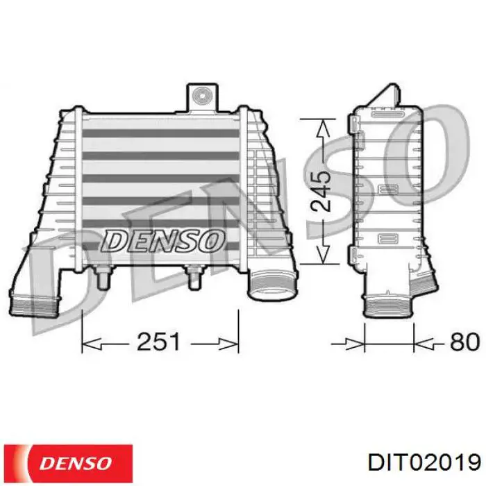 DIT02019 Denso Охладитель наддувочного воздуха