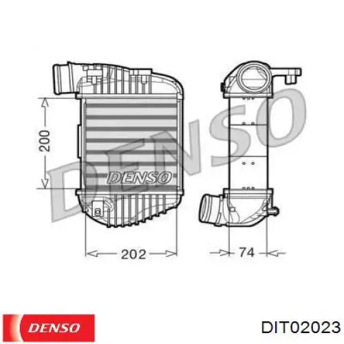 Радиатор интеркуллера Denso DIT02023