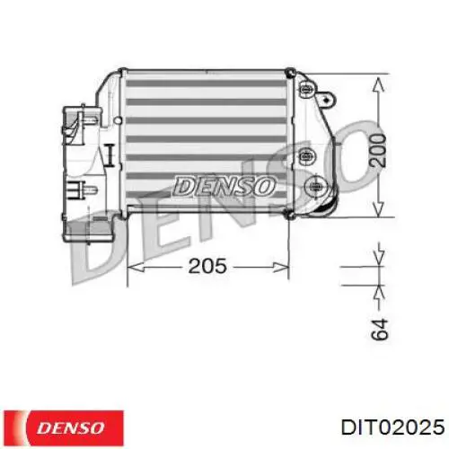 Радиатор интеркуллера DENSO DIT02025