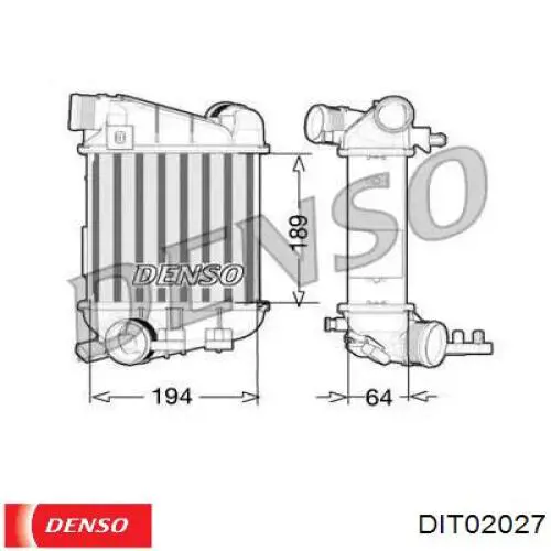 Радиатор интеркуллера DENSO DIT02027