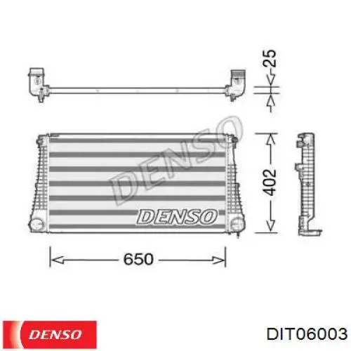 DIT06003 Denso Охладитель наддувочного воздуха