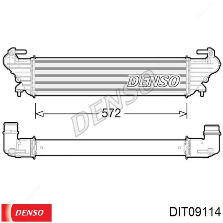 Радиатор интеркуллера Denso DIT09114