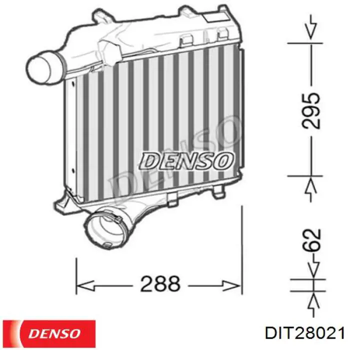 DIT28021 Denso Охладитель наддувочного воздуха