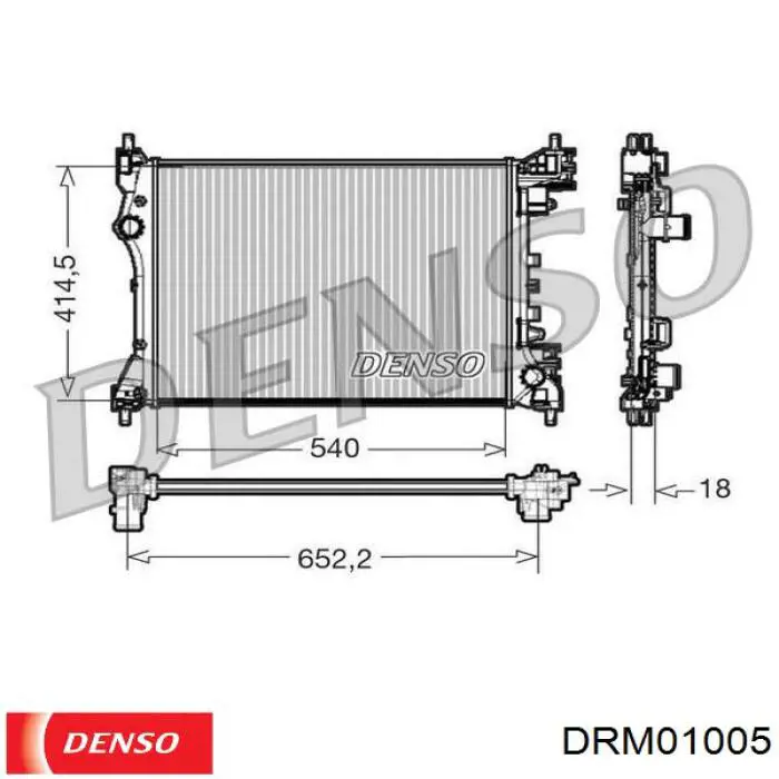 Radiador refrigeración del motor DRM01005 Denso