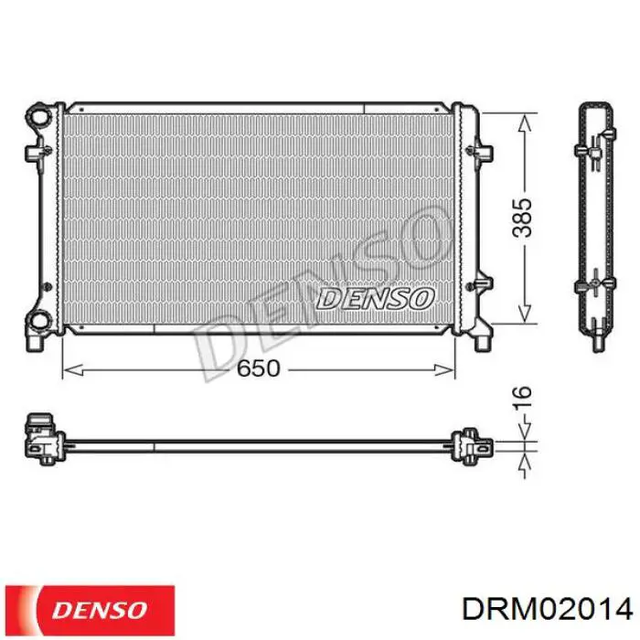 DRM02014 Denso radiador de esfriamento de motor