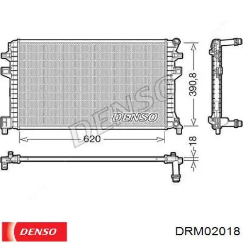 DRM02018 Denso радиатор охлаждения двигателя дополнительный