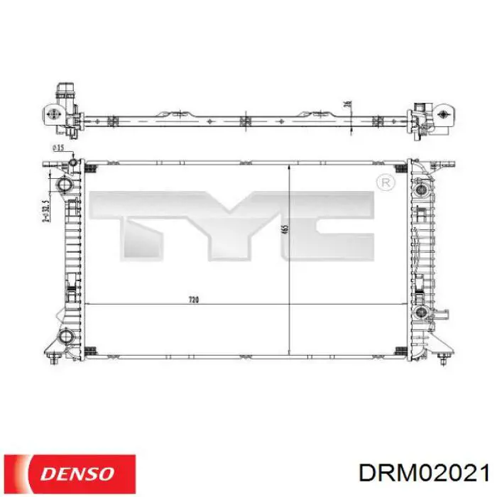 Купить DRM02021 Denso Радиатор водяной