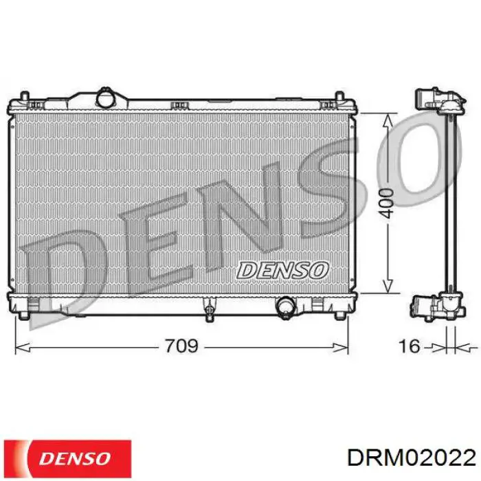 Радиатор охлаждения двигателя Denso DRM02022 цена, от 132.35 USD