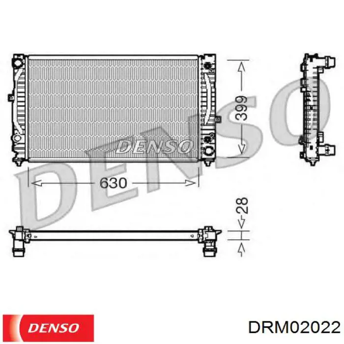 Купить DRM02022 Denso Радиатор водяной