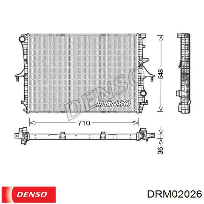 Радиатор охлаждения двигателя Denso DRM02026 цена, от 156.33 USD