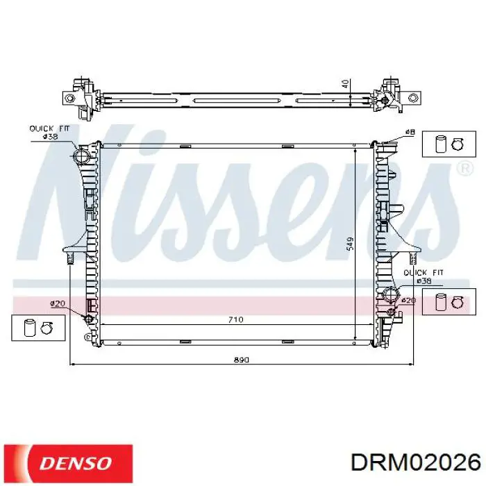 Купить DRM02026 Denso Радиатор водяной