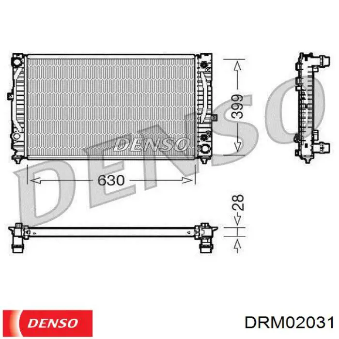 Купить DRM02031 Denso Радиатор водяной