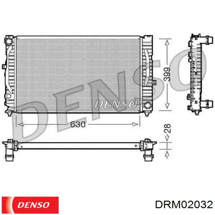 Radiador refrigeración del motor DRM02032 Denso