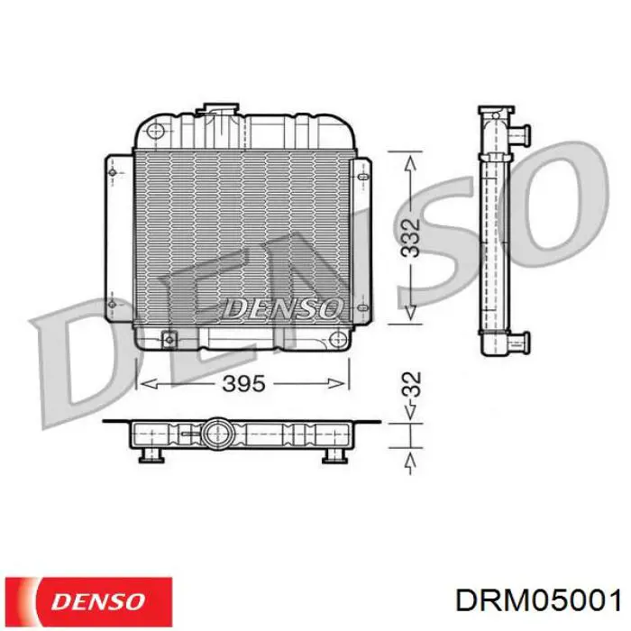 Radiador refrigeración del motor DRM05001 Denso