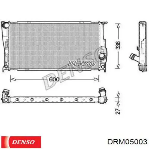Купить DRM05003 Denso Радиатор водяной