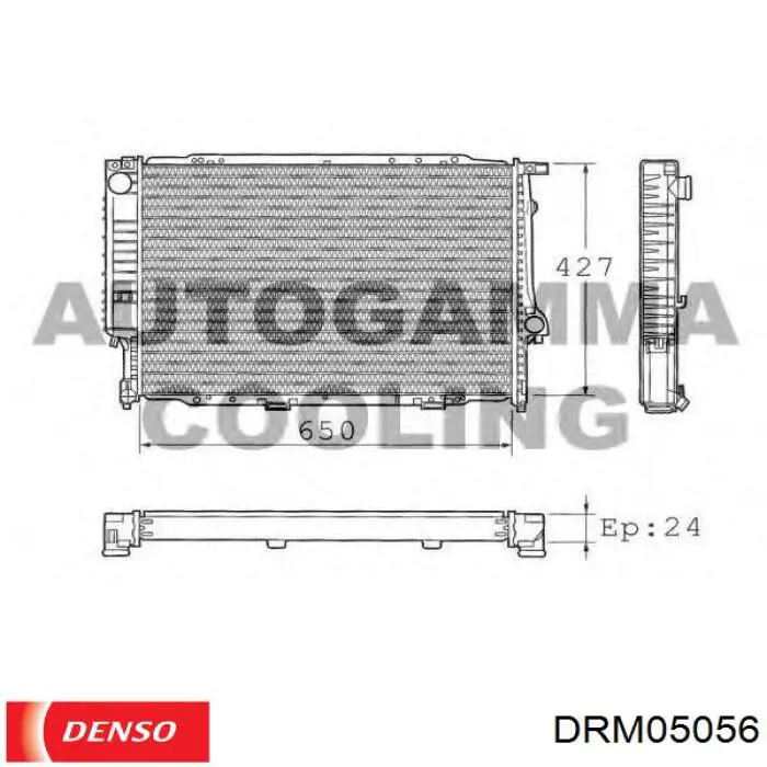 Radiador refrigeración del motor DRM05056 Denso