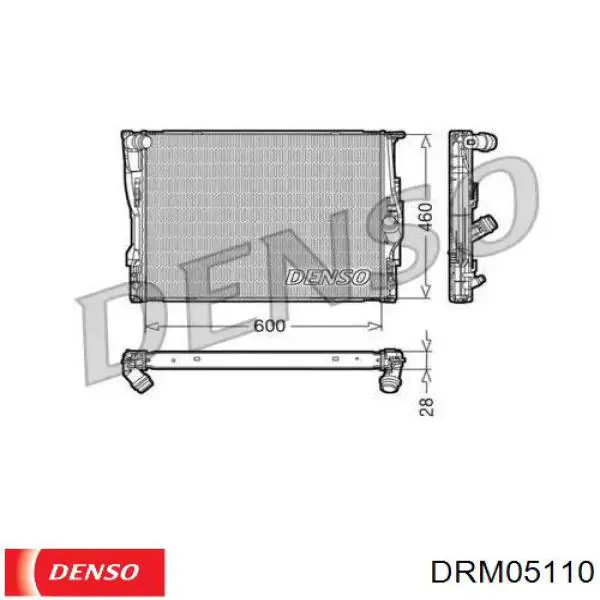 Radiador refrigeración del motor DRM05110 Denso