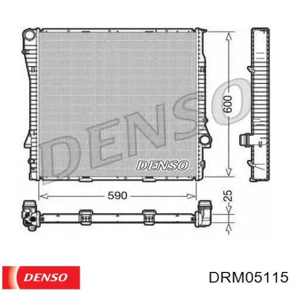 Купить DRM05115 Denso Радиатор водяной