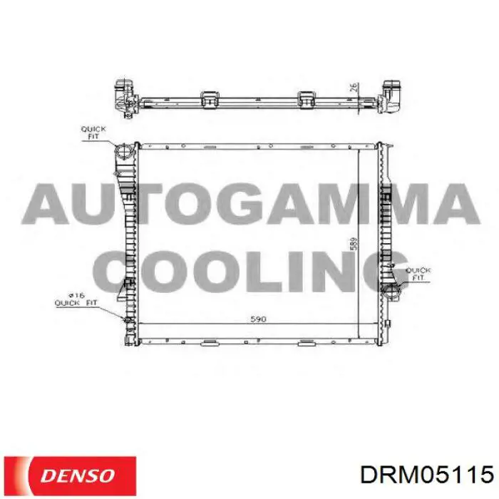 Радиатор охлаждения Denso DRM05115