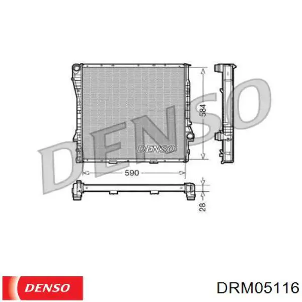 Radiador refrigeración del motor DRM05116 Denso