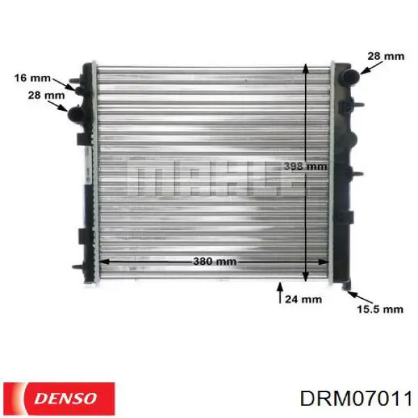 Radiador refrigeración del motor DRM07011 Denso