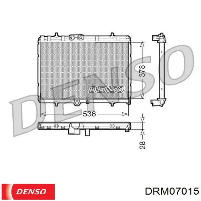 Radiador refrigeración del motor DRM07015 Denso