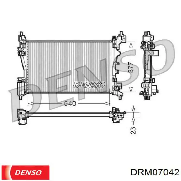 Radiador refrigeración del motor DRM07042 Denso
