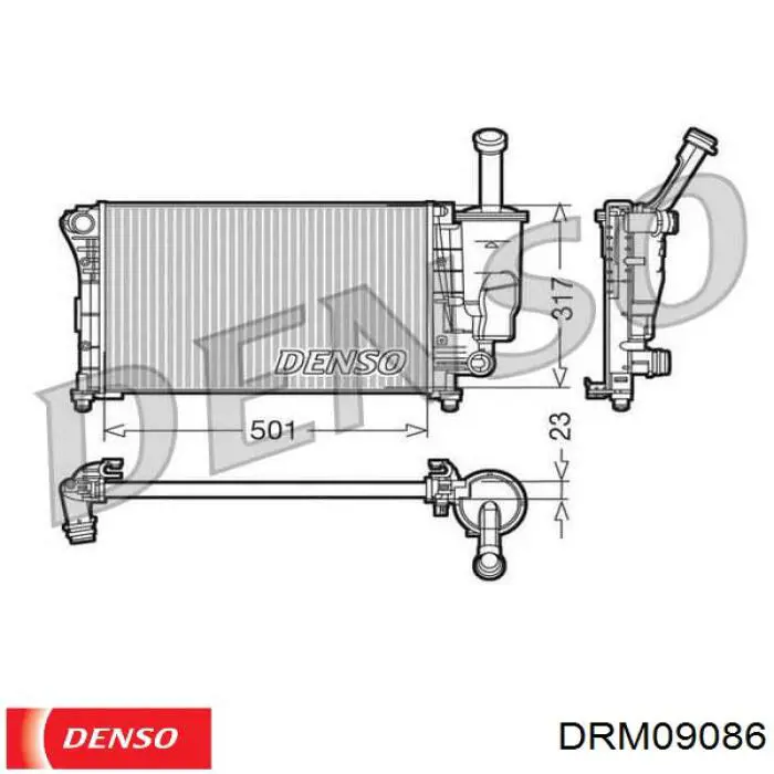 Radiador refrigeración del motor DRM09086 Denso