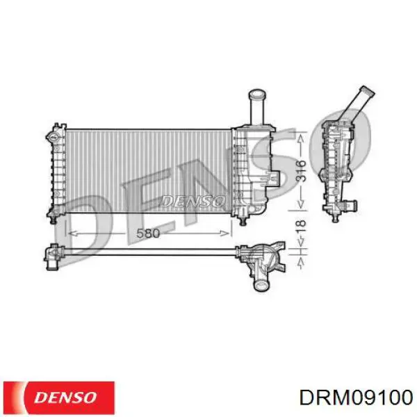 DRM09100 Denso радиатор