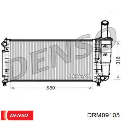 Radiador refrigeración del motor DRM09105 Denso