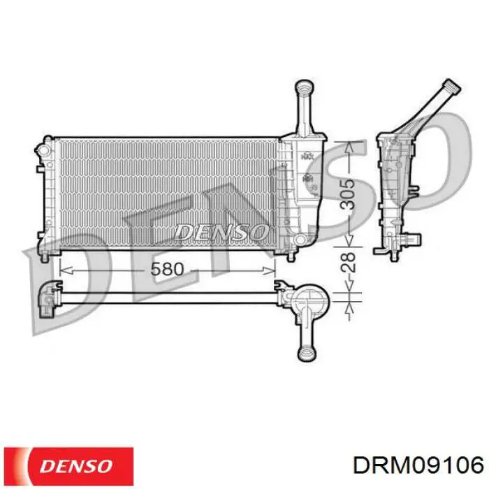 Radiador refrigeración del motor DRM09106 Denso