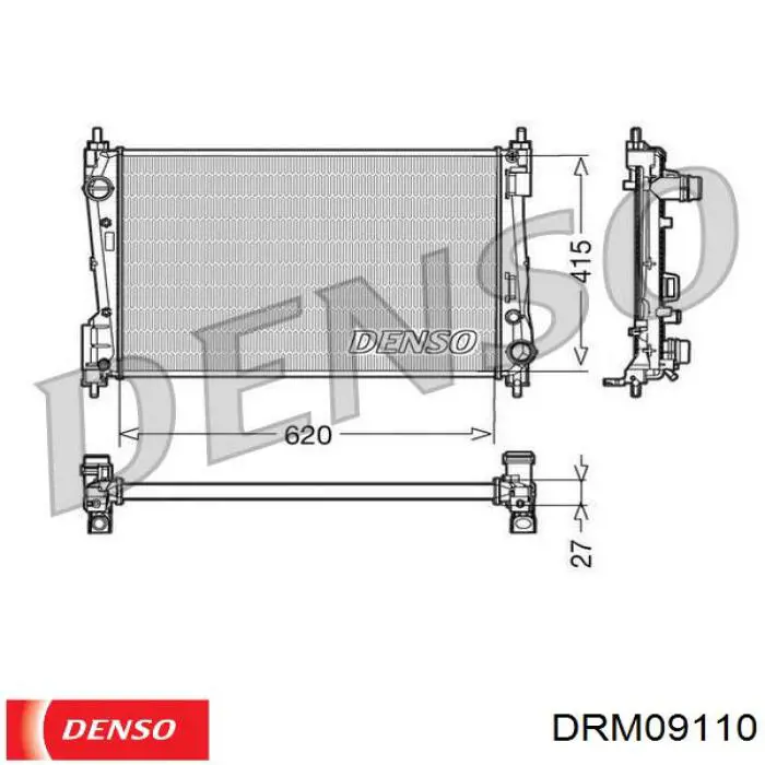 Радиатор охлаждения двигателя Denso DRM09110 цена, от 87.49 USD