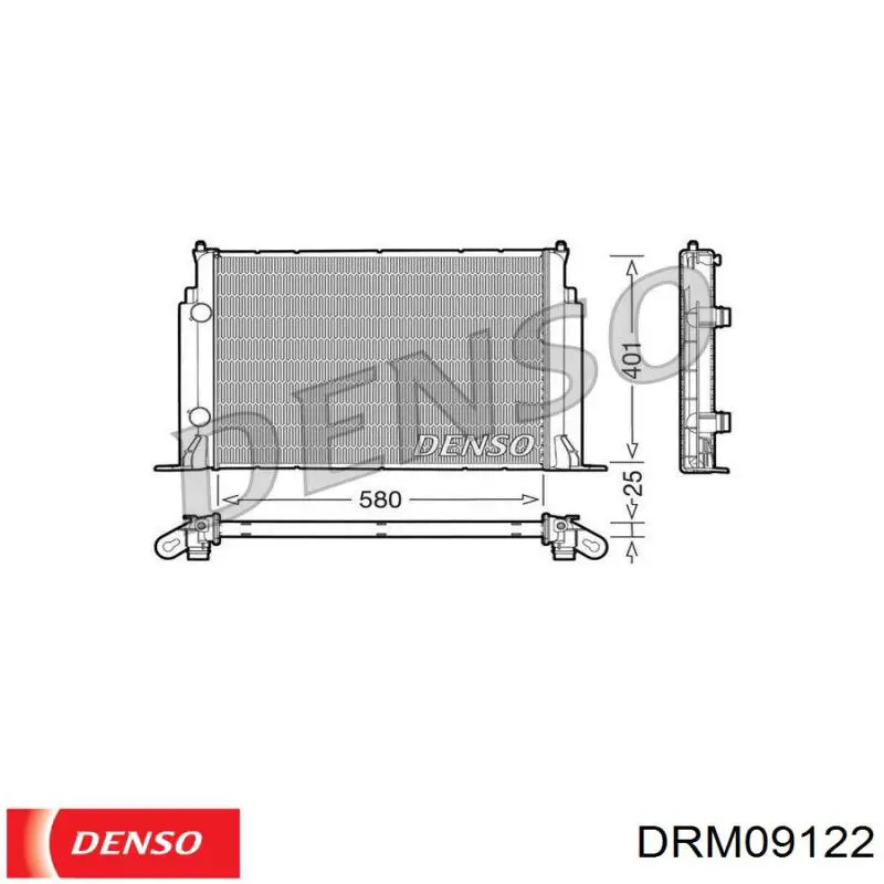 Radiador refrigeración del motor DRM09122 Denso