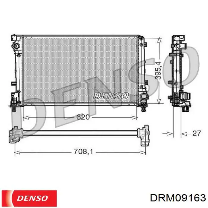 Radiador refrigeración del motor DRM09163 Denso
