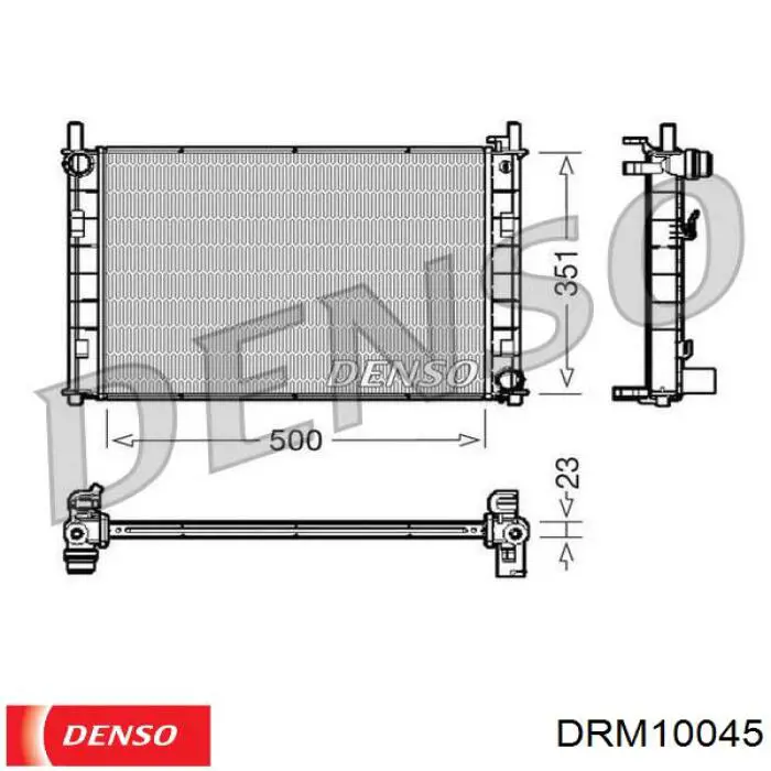 Radiador refrigeración del motor DRM10045 Denso