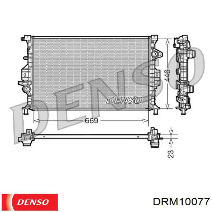 Radiador refrigeración del motor DRM10077 Denso