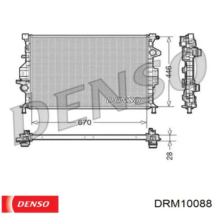 Radiador refrigeración del motor DRM10088 Denso