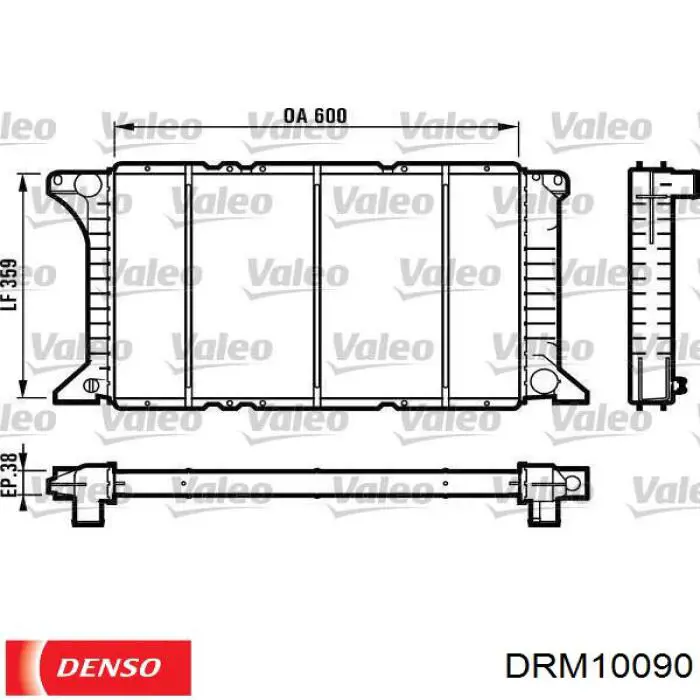 Radiador refrigeración del motor DRM10090 Denso
