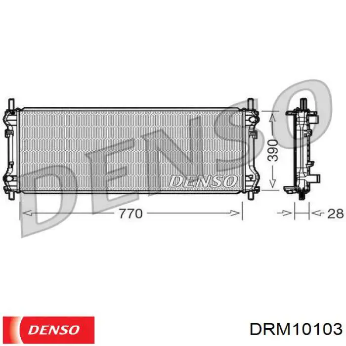 Radiador refrigeración del motor DRM10103 Denso