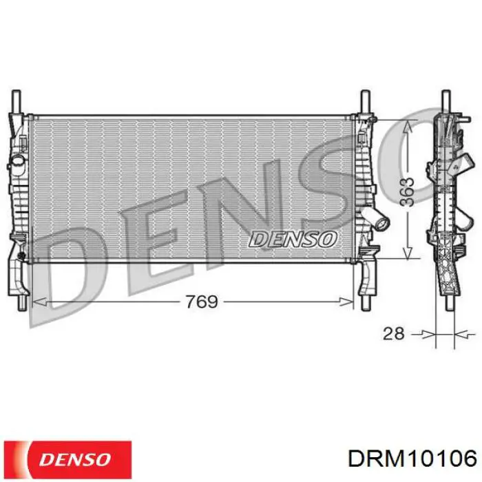 Radiador refrigeración del motor DRM10106 Denso