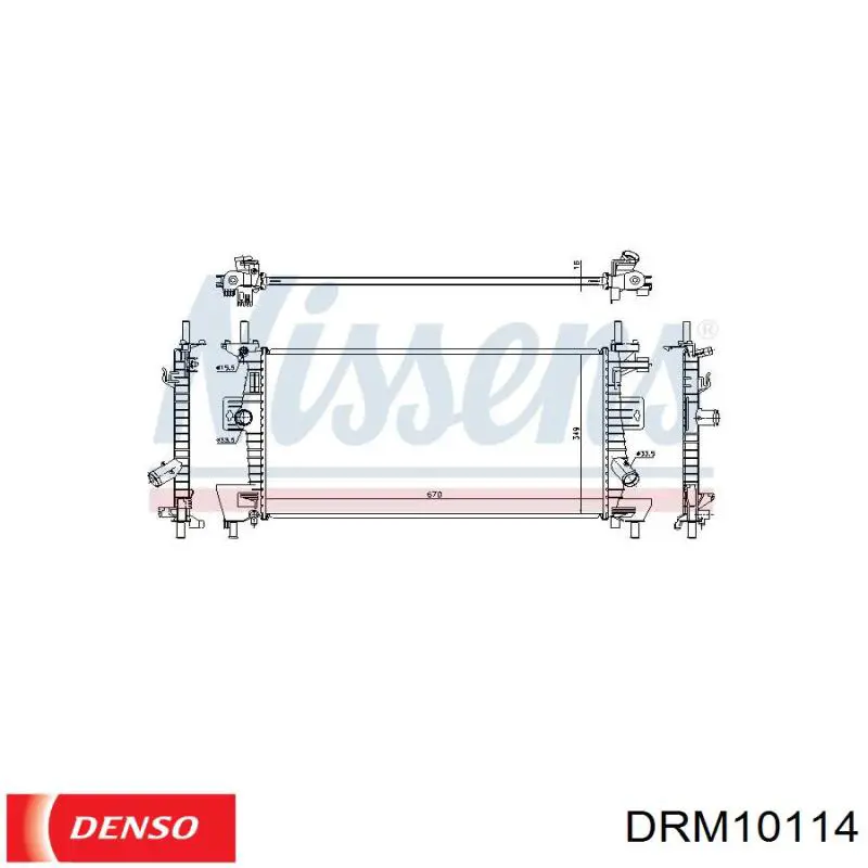 Радиатор охлаждения двигателя Denso DRM10114 цена, от 90.98 USD