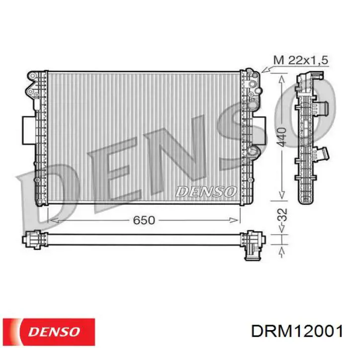 DRM12001 Denso радиатор