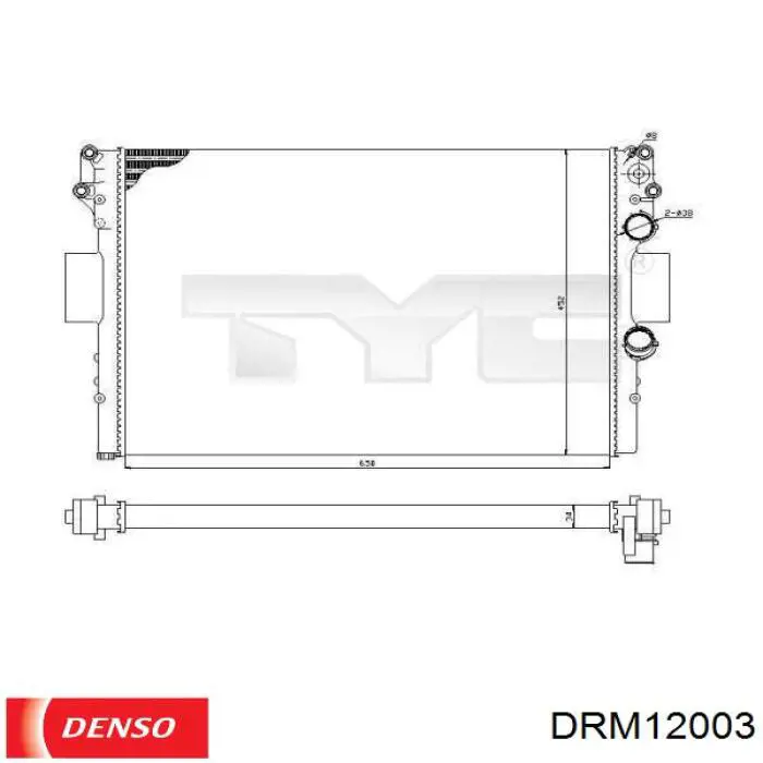 Радиатор охлаждения двигателя Denso DRM12003 цена, от 63.13 USD